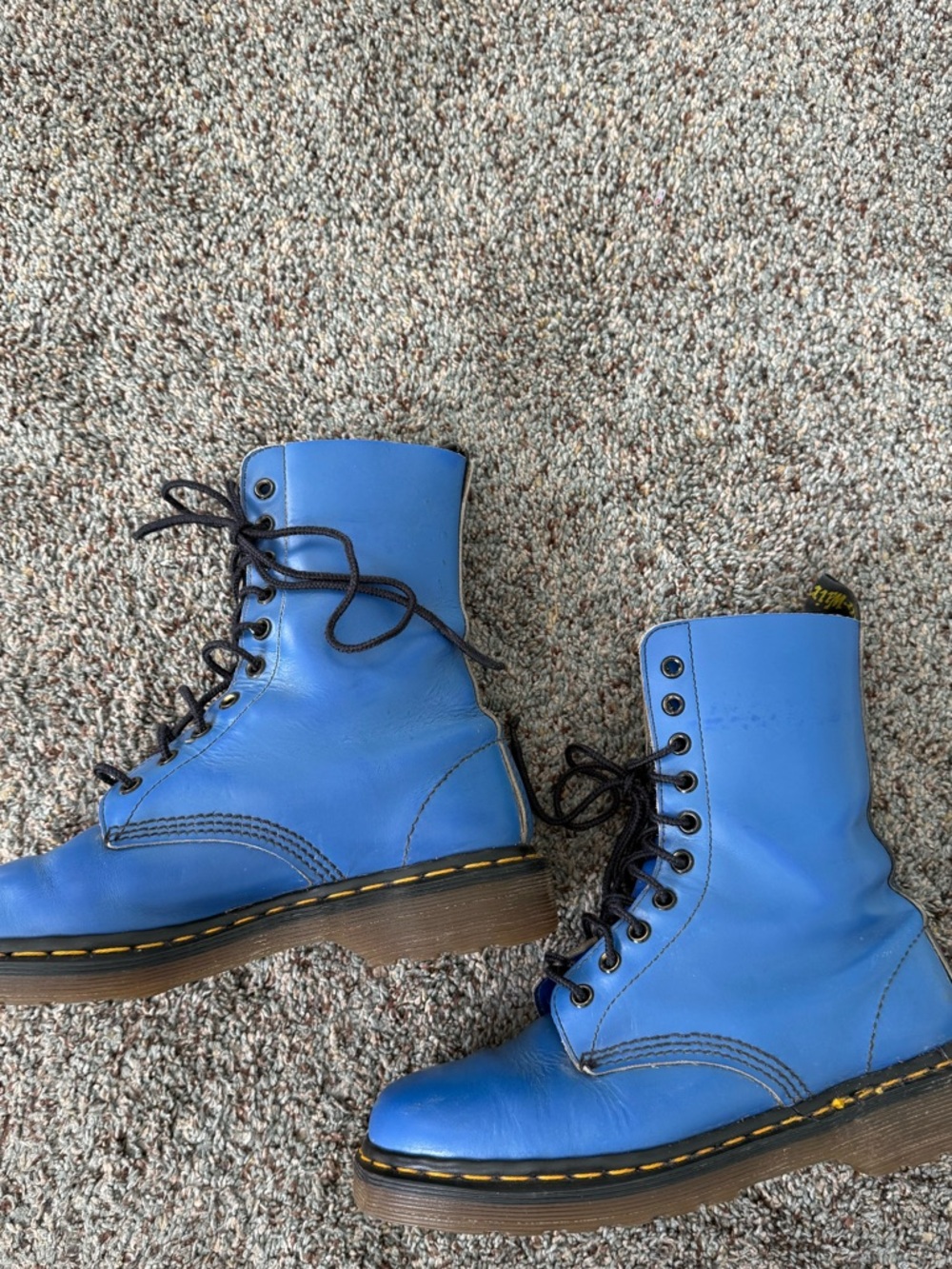 Vintage Dr Martens Made in England Blue Leather boots - Picture 12 of 17